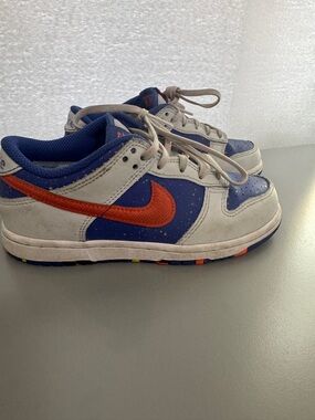 Nike Kids Blue and Orange Low-Top Sneakers with Cream Overlays